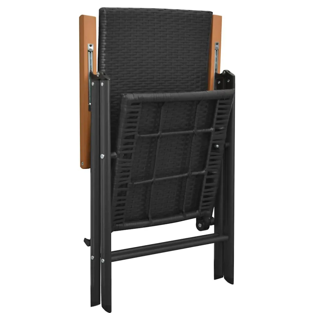 Sedie da Giardino Impilabili 2 pz Polyrattan Nere