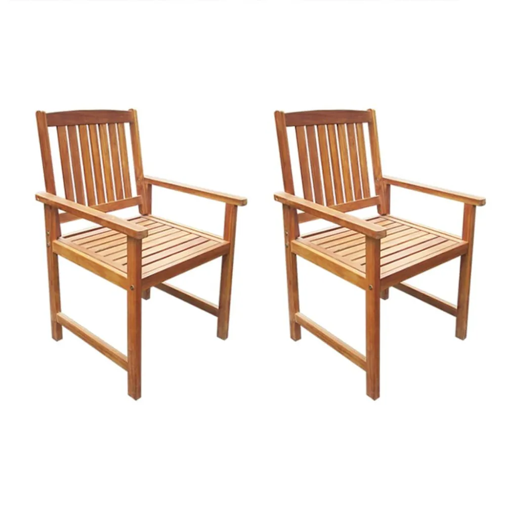 Sedie da Giardino 2 pz Legno Massello d'Acacia Marrone