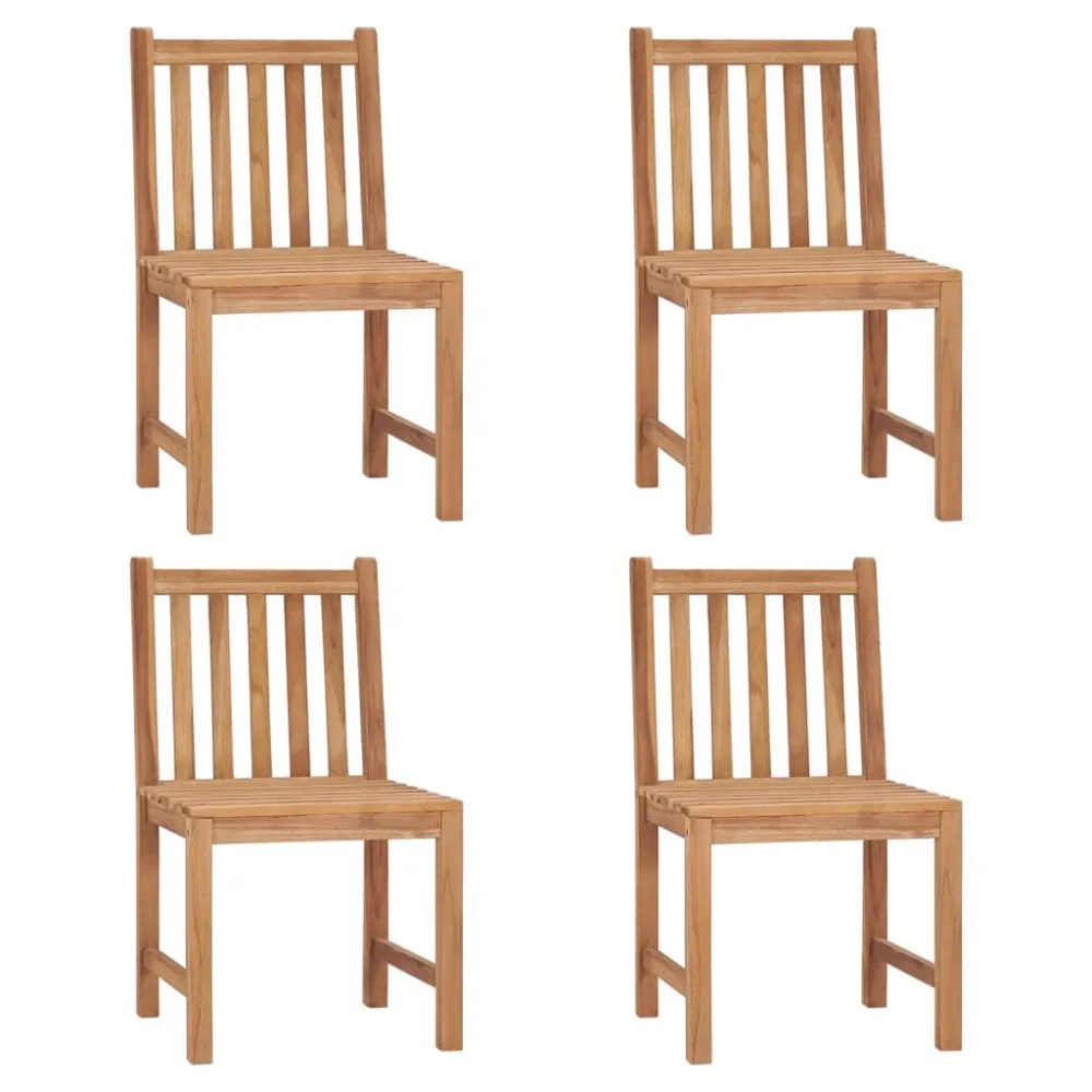 Sedie da Giardino 4 pz Legno Massello di Teak