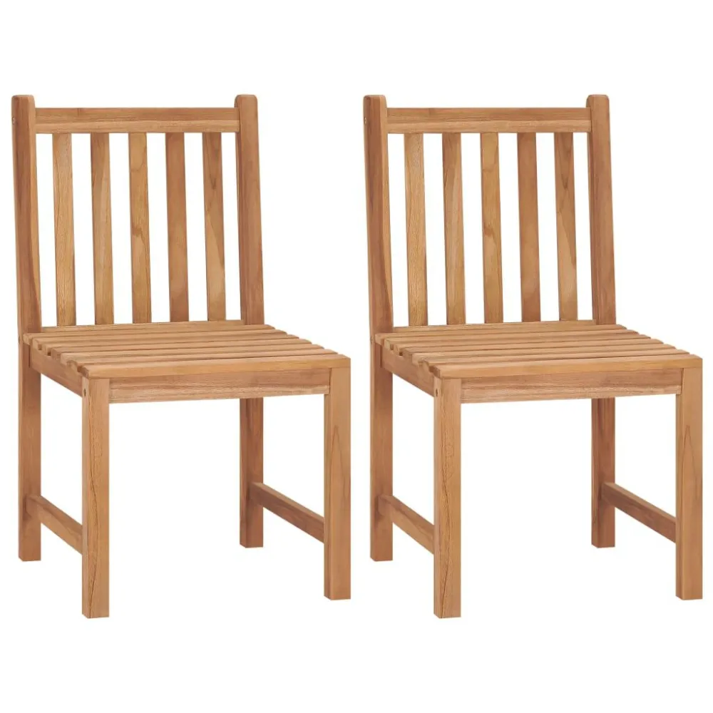 Sedie da Giardino 2 pz Legno Massello di Teak