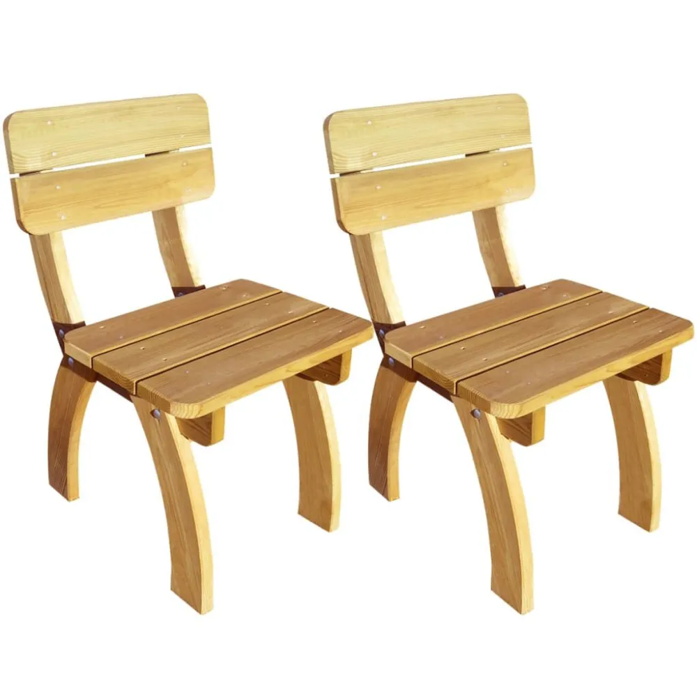 Sedie da Giardino 2 pz Legno di Pino Impregnato