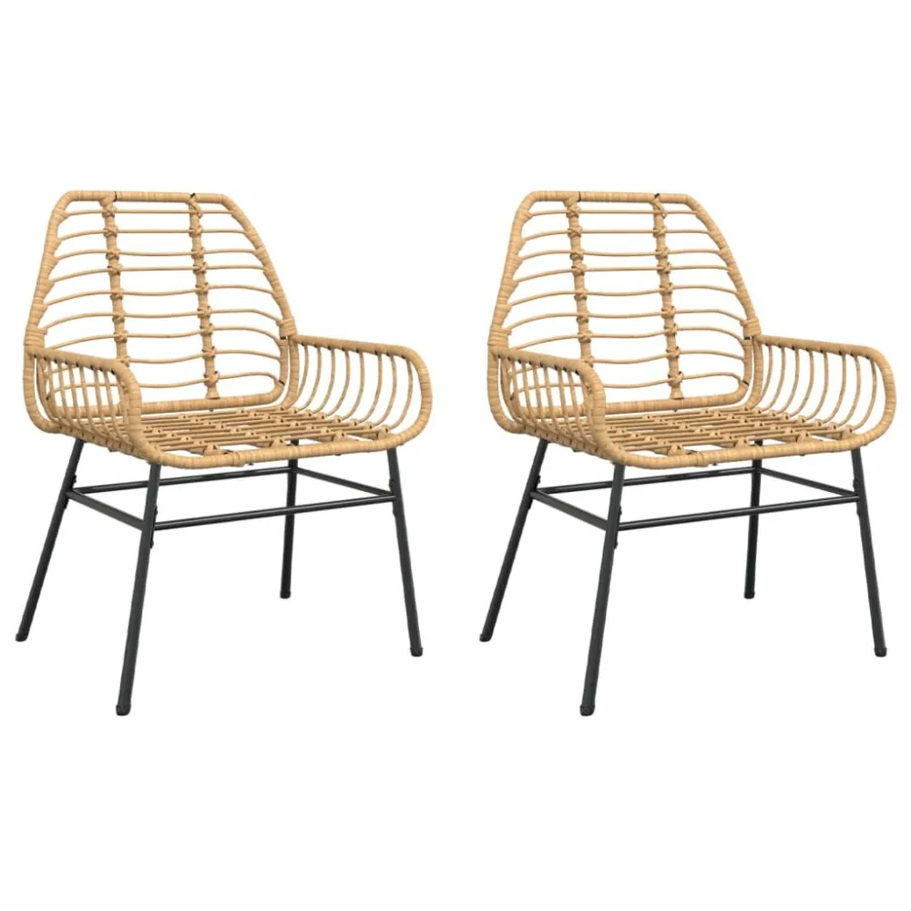 Sedie da Giardino 2 pz Marroni Polyrattan
