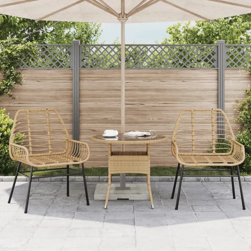 Sedie da Giardino 2 pz Marroni Polyrattan