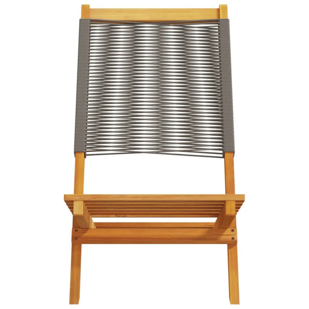 Sedie da Giardino Pieghevoli 4pz Grigie Legno Massello Acacia