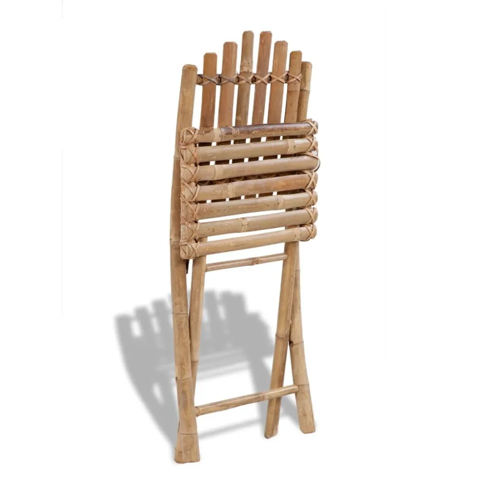 Sedie da Giardino Pieghevoli 2 pz Bambù