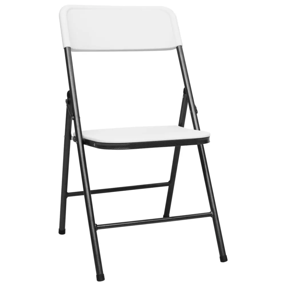 Sedie da Giardino Pieghevoli 4 pz HDPE Bianco