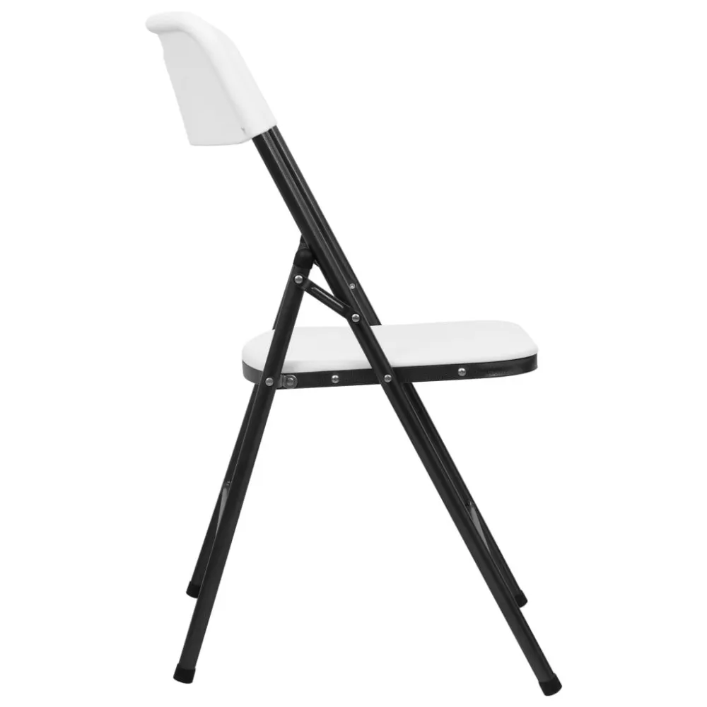 Sedie da Giardino Pieghevoli 4 pz HDPE Bianco