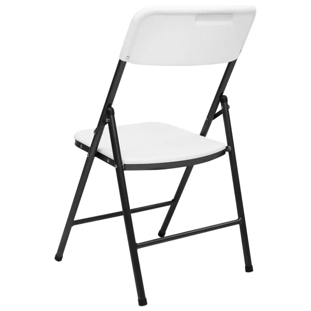 Sedie da Giardino Pieghevoli 4 pz HDPE Bianco