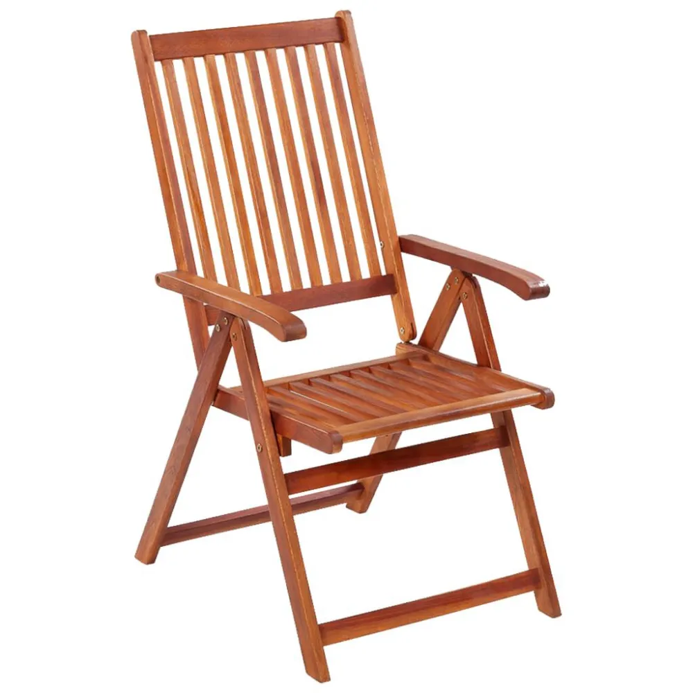 Sedie da Giardino Pieghevoli 3 pz Legno Massello d'Acacia