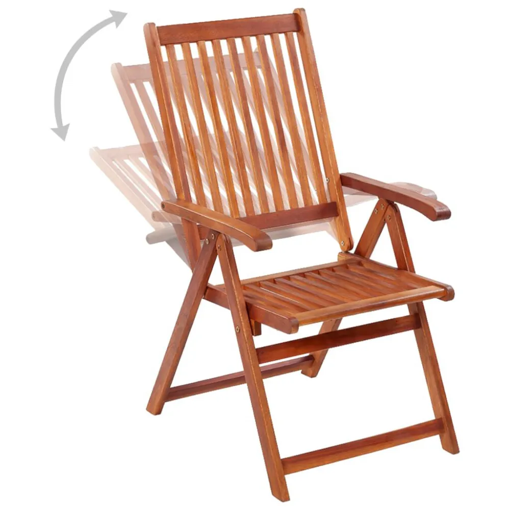 Sedie da Giardino Pieghevoli 3 pz Legno Massello d'Acacia