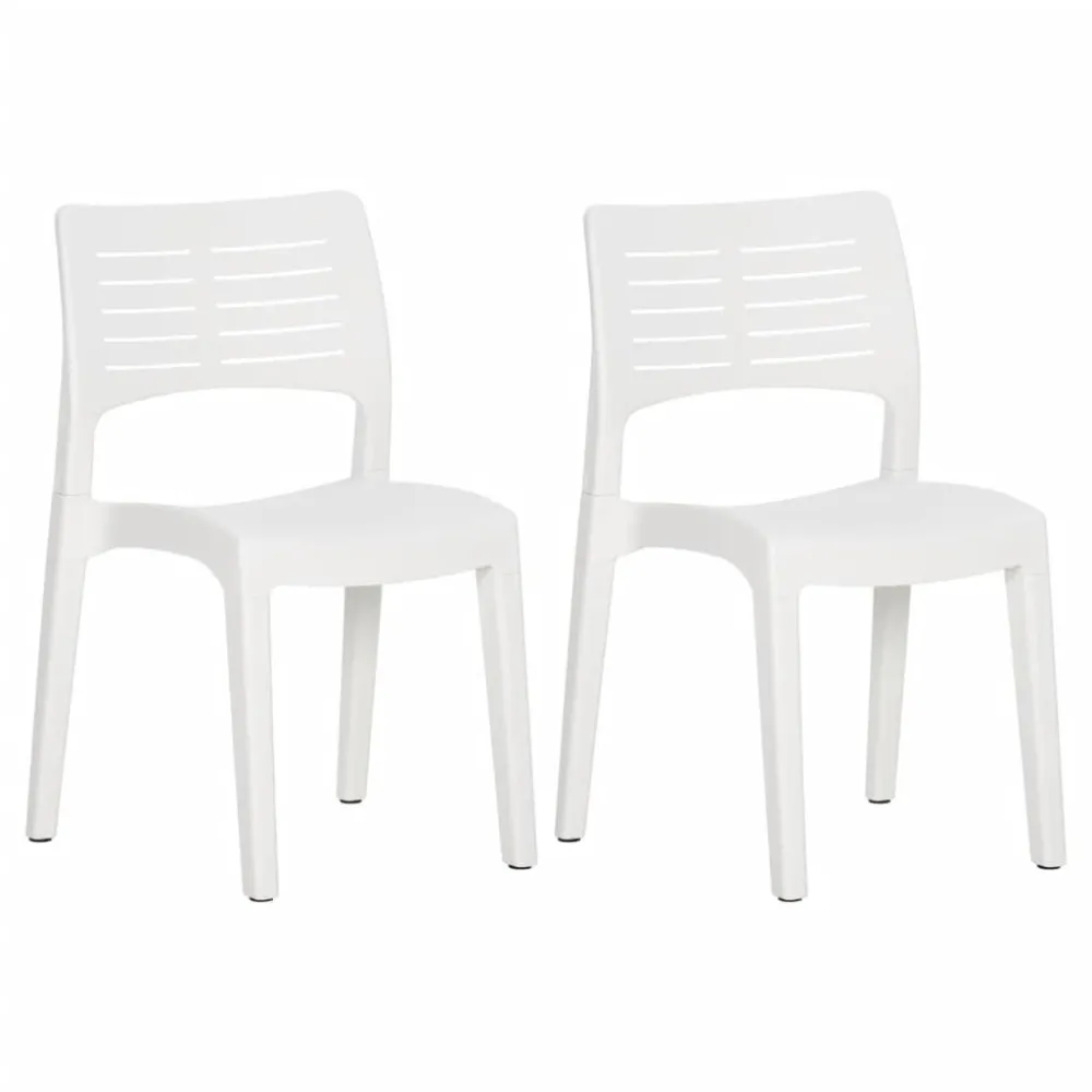 Sedie da Giardino 2 pz Polipropilene Bianco
