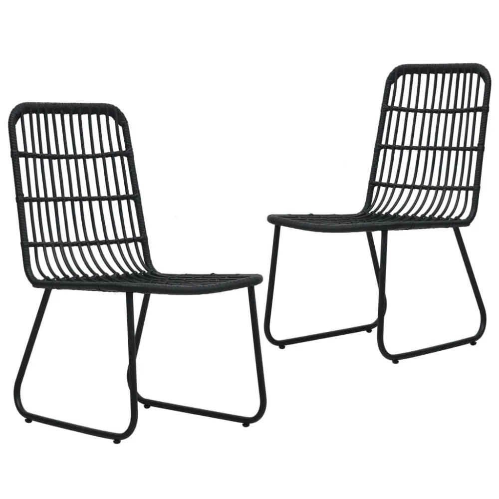 Sedie da Giardino 2 pz Polyrattan Nere