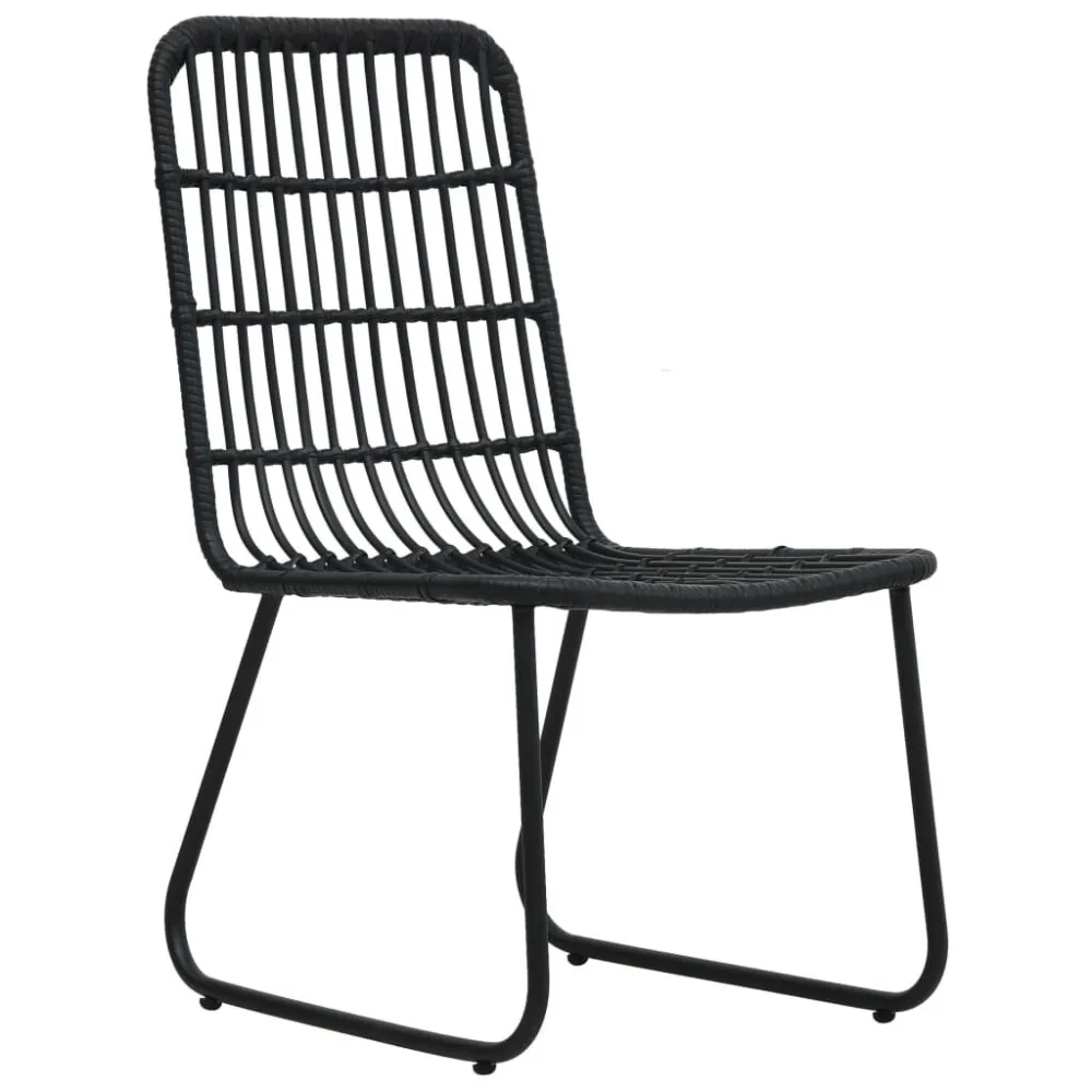 Sedie da Giardino 2 pz Polyrattan Nere