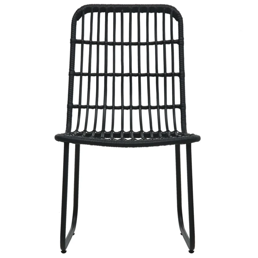 Sedie da Giardino 2 pz Polyrattan Nere