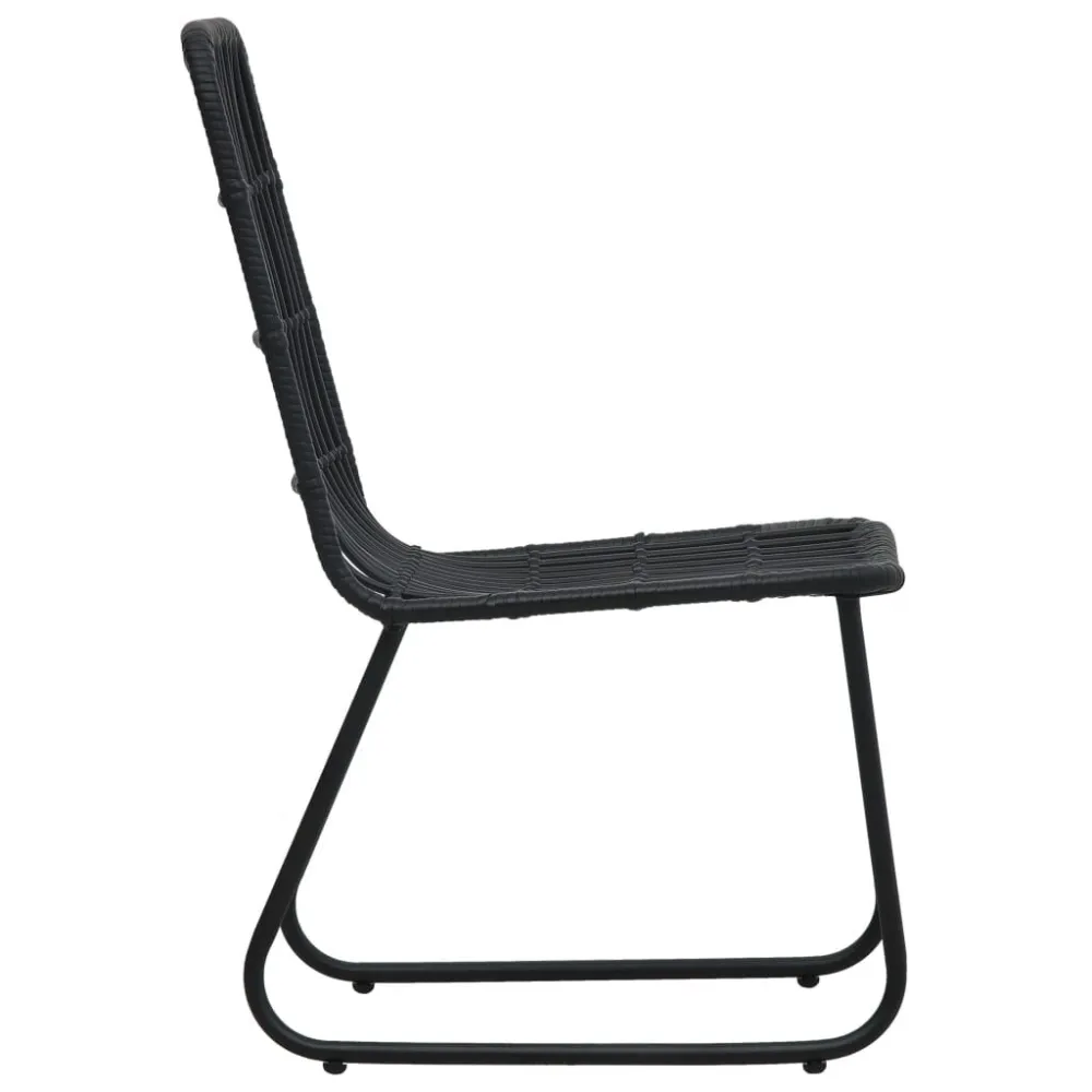 Sedie da Giardino 2 pz Polyrattan Nere
