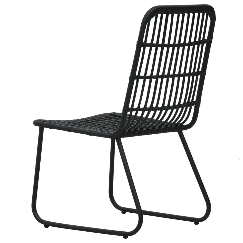 Sedie da Giardino 2 pz Polyrattan Nere