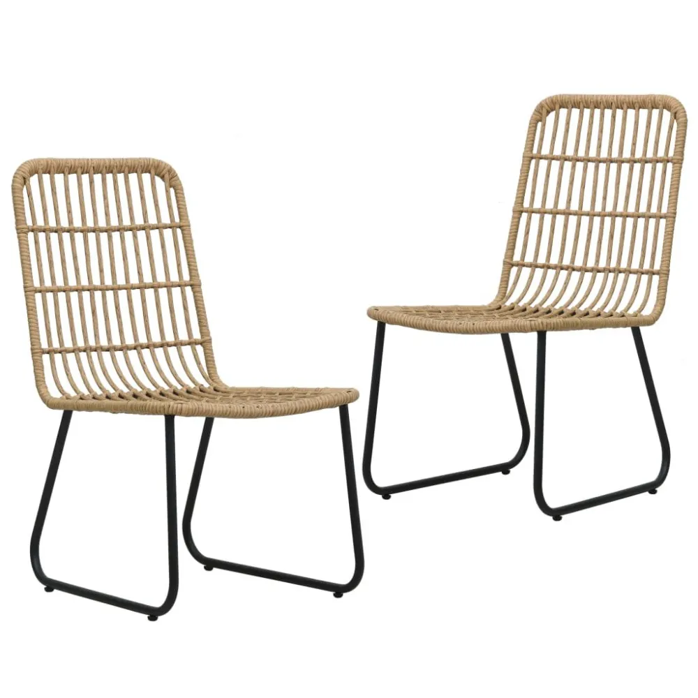 Sedie da Giardino 2 pz Polyrattan Rovere