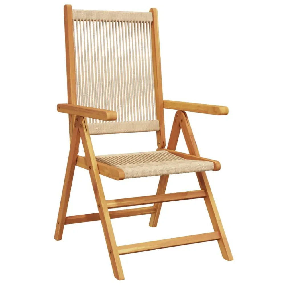 Sedie da Giardino Reclinabili 4pz Camoscio Legno Massello Acacia