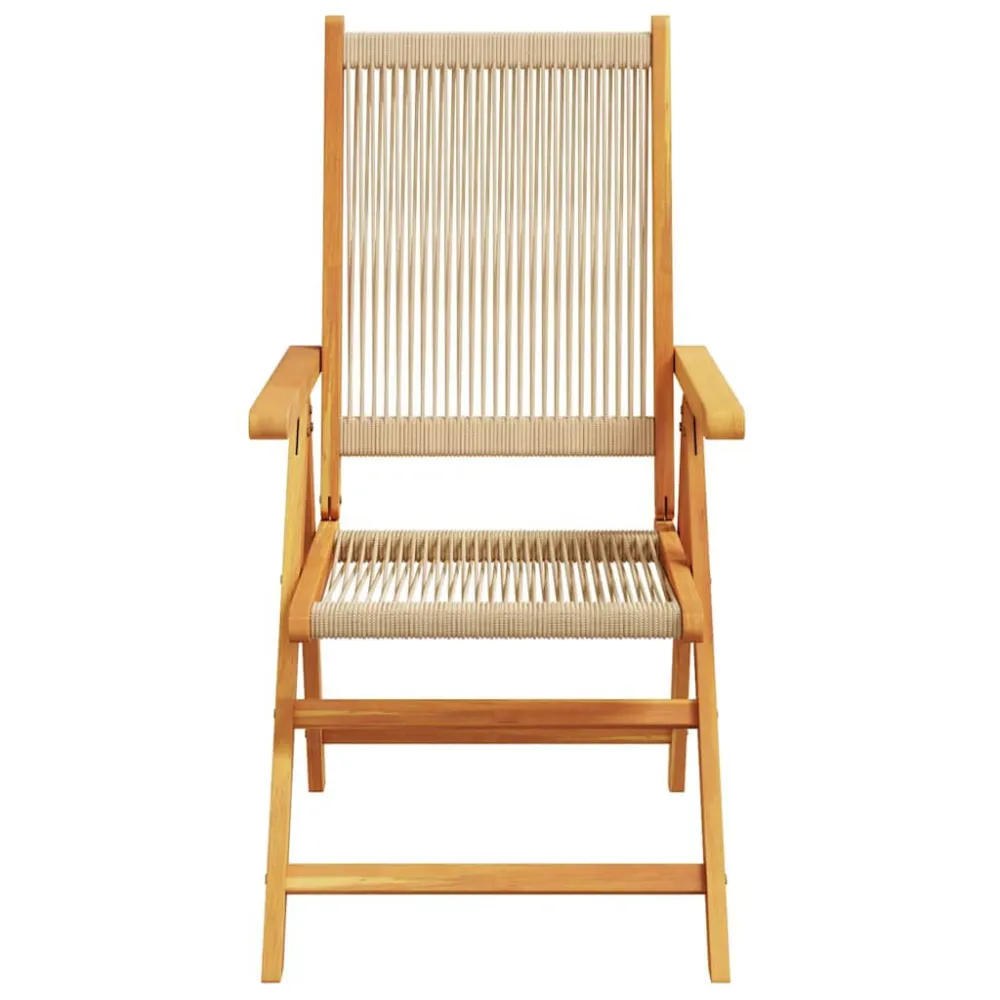 Sedie da Giardino Reclinabili 4pz Camoscio Legno Massello Acacia