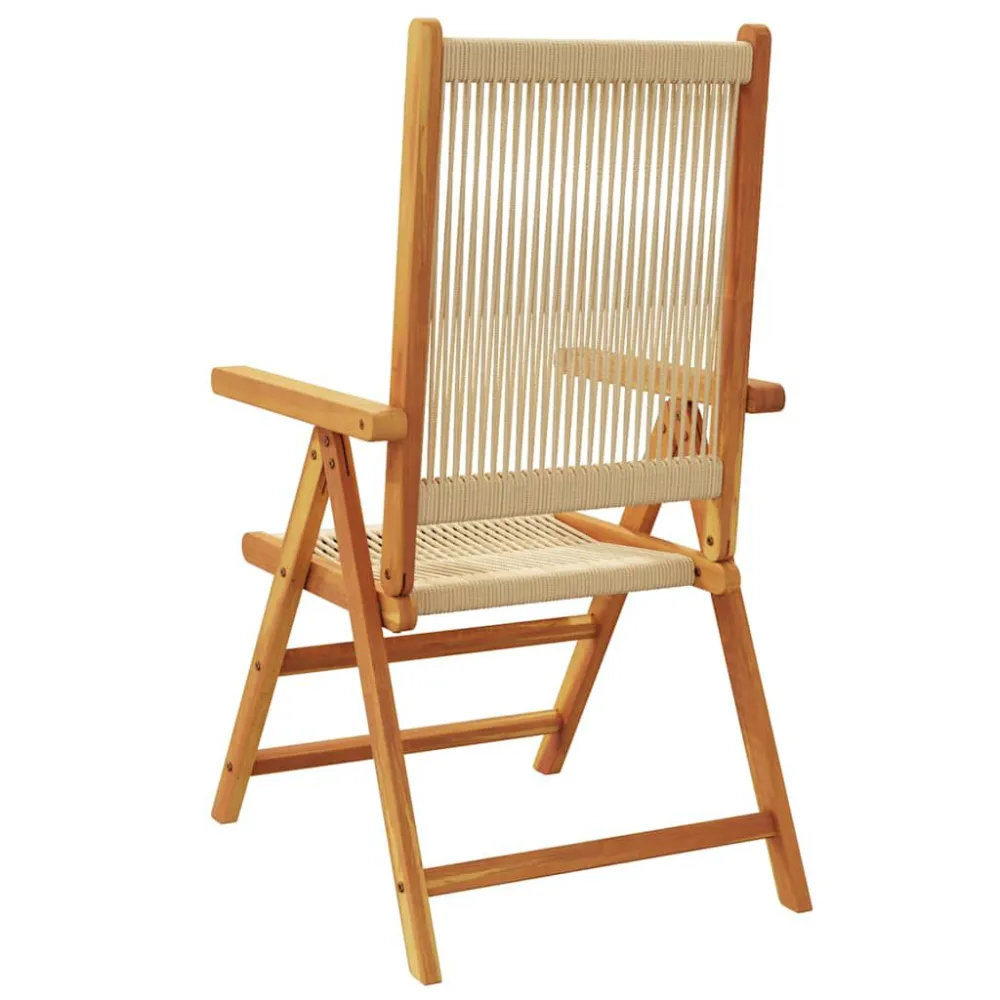 Sedie da Giardino Reclinabili 4pz Camoscio Legno Massello Acacia