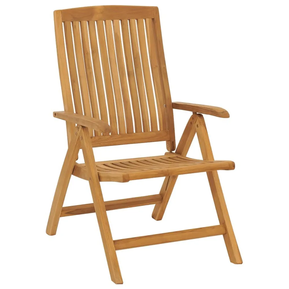 Sedie da Giardino Reclinabili con Cuscini 4 pz Legno di Teak