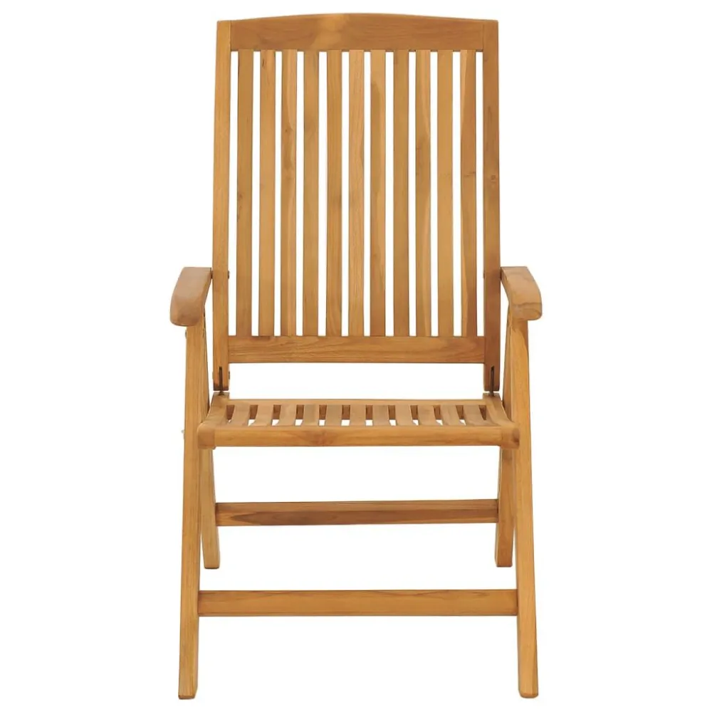 Sedie da Giardino Reclinabili con Cuscini 4 pz Legno di Teak