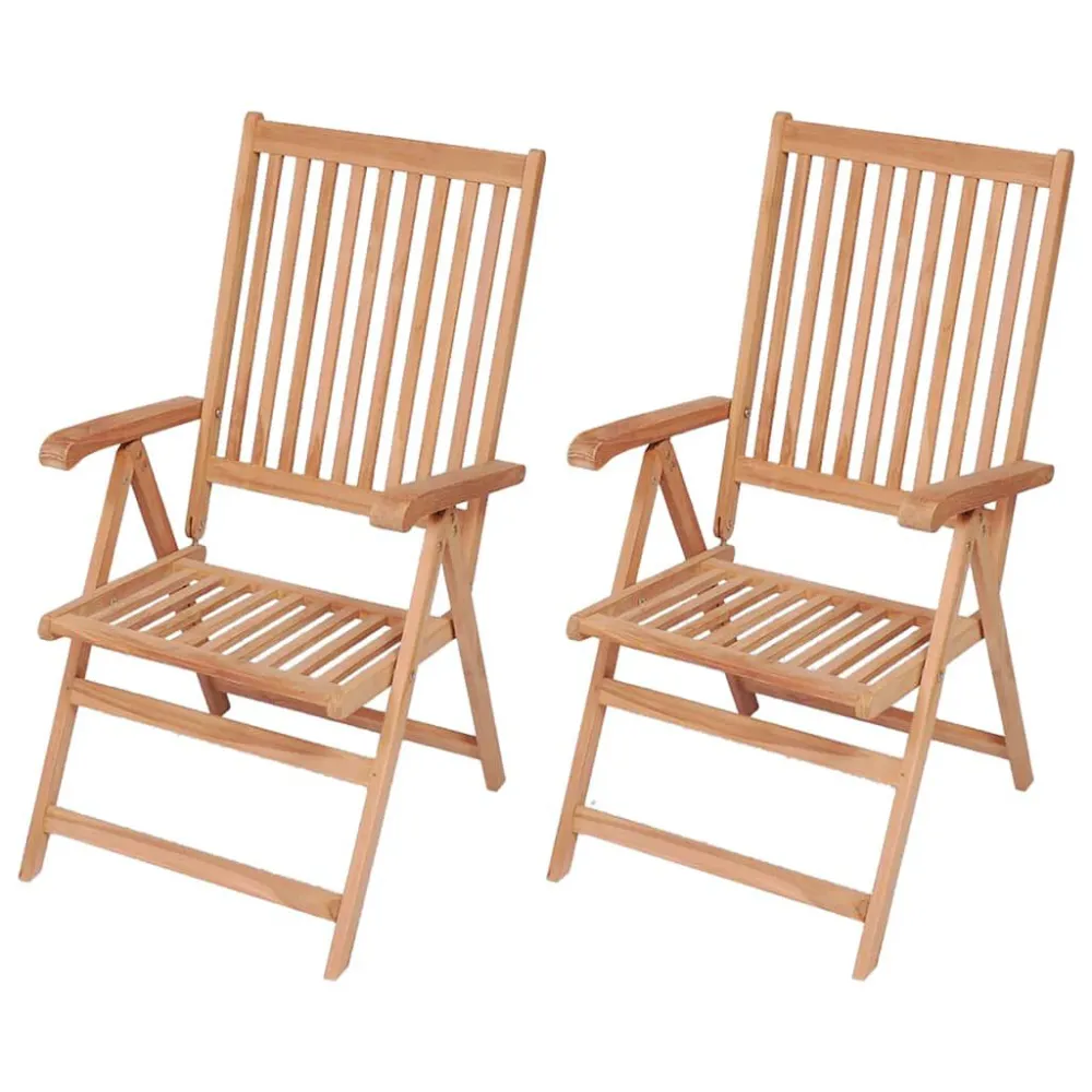 Sedie Reclinabili da Giardino 2 pz Legno Massello di Teak