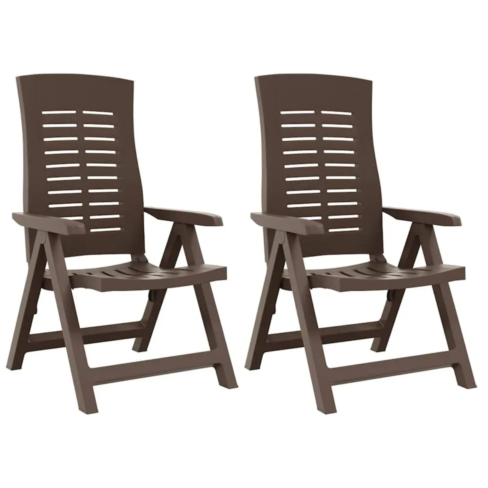 Sedie Reclinabili da Giardino 2 pz Plastica Mocca