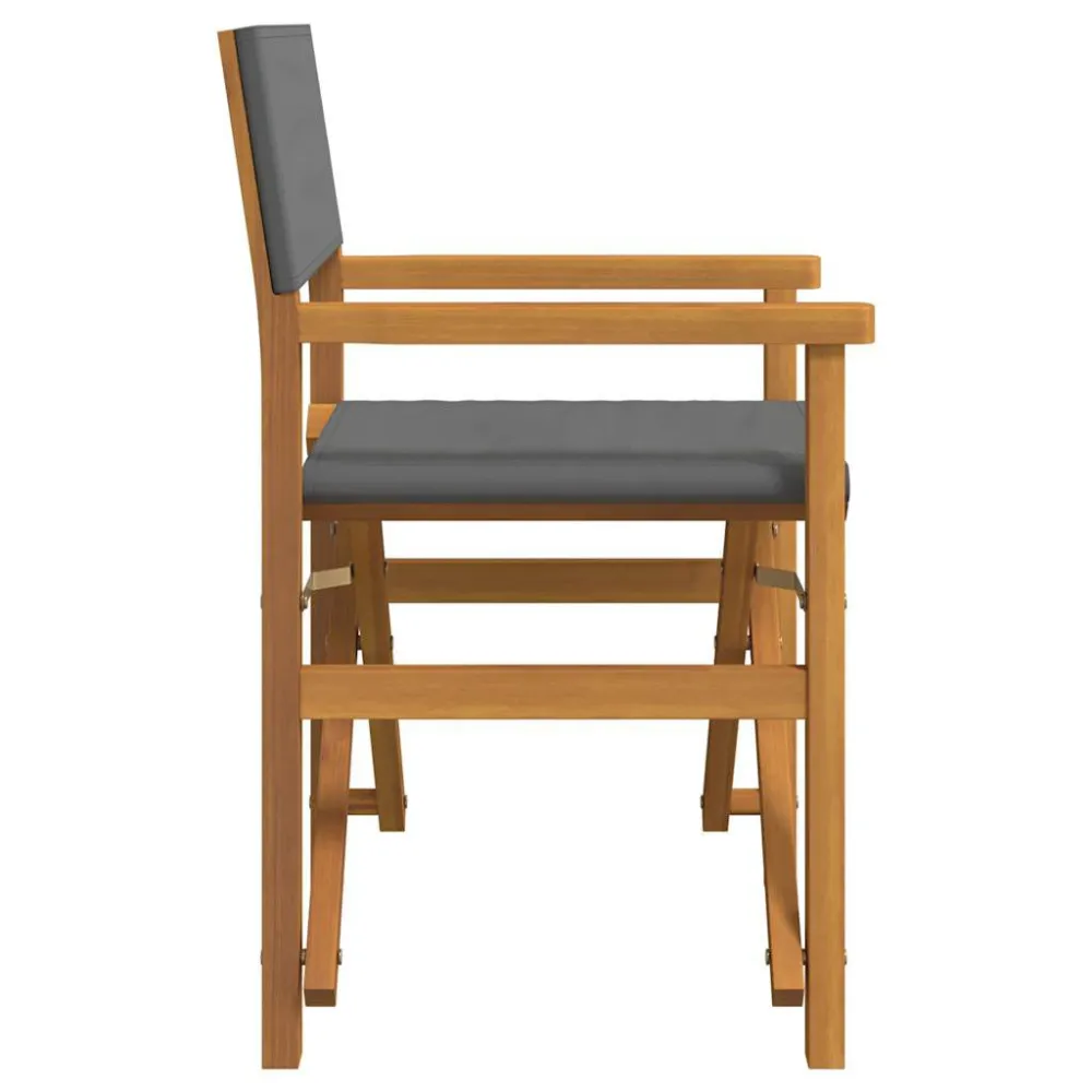 Sedie da Regista Pieghevoli 2 pz Grigio Legno Massello di Teak