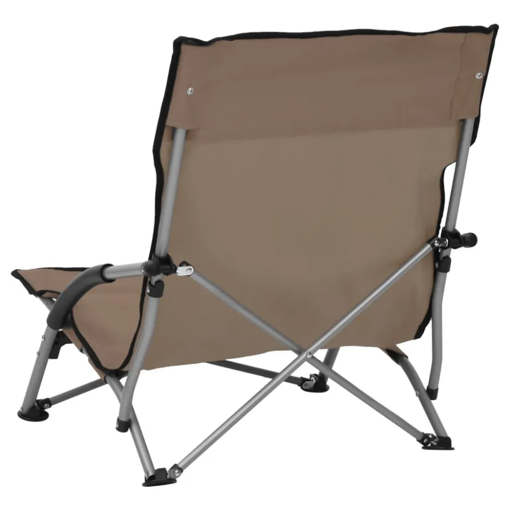 Sedie da Spiaggia Pieghevoli 2 pz Tessuto Grigio Talpa
