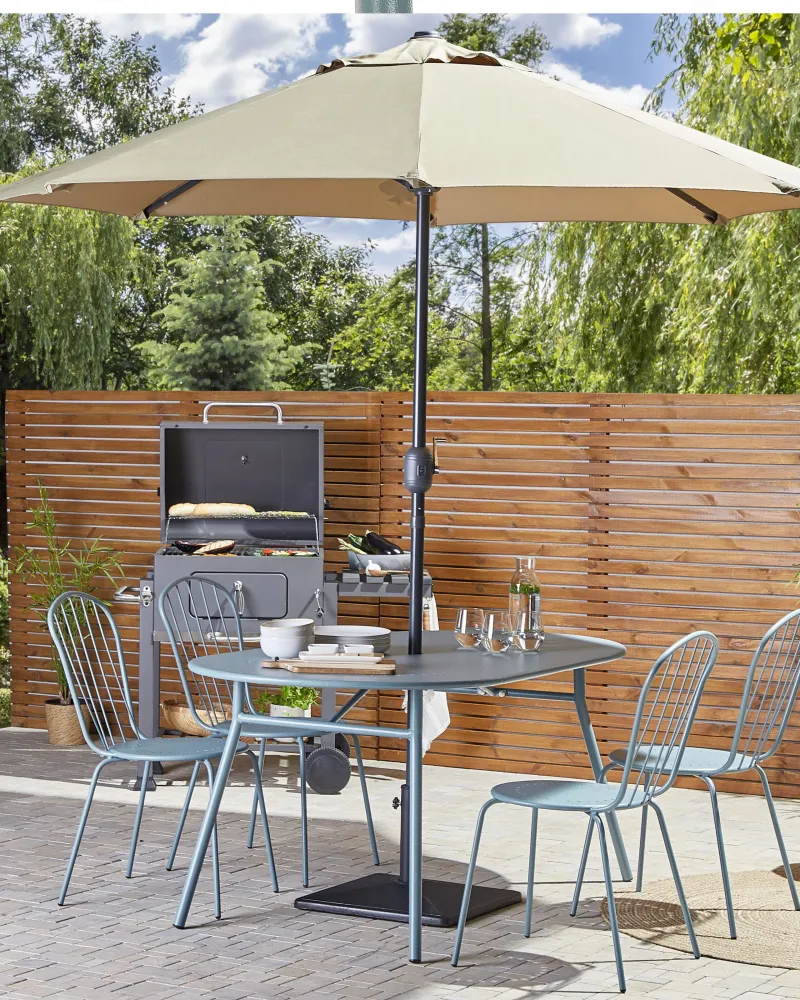 Set 8 Chairs CALVI metallo Light Blue