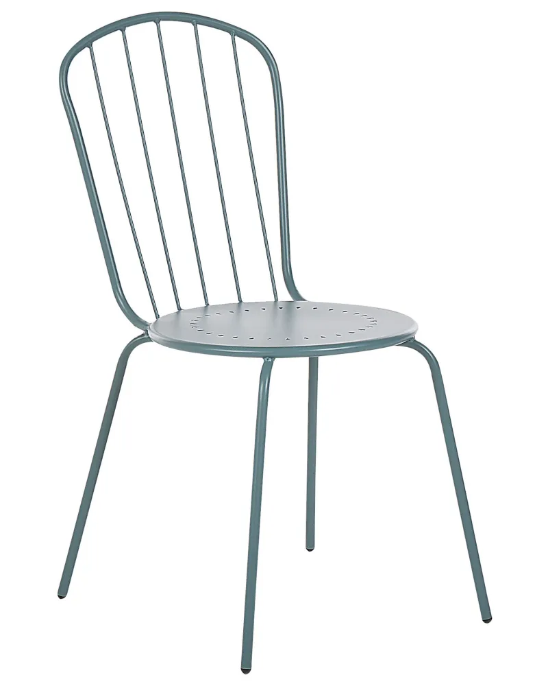 Set 8 Chairs CALVI metallo Light Blue