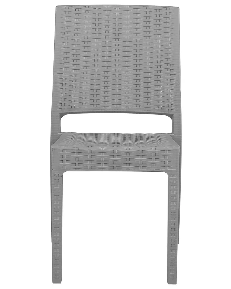 Set 2 Garden Chairs FOSSANO Synthetic Material Light Grey
