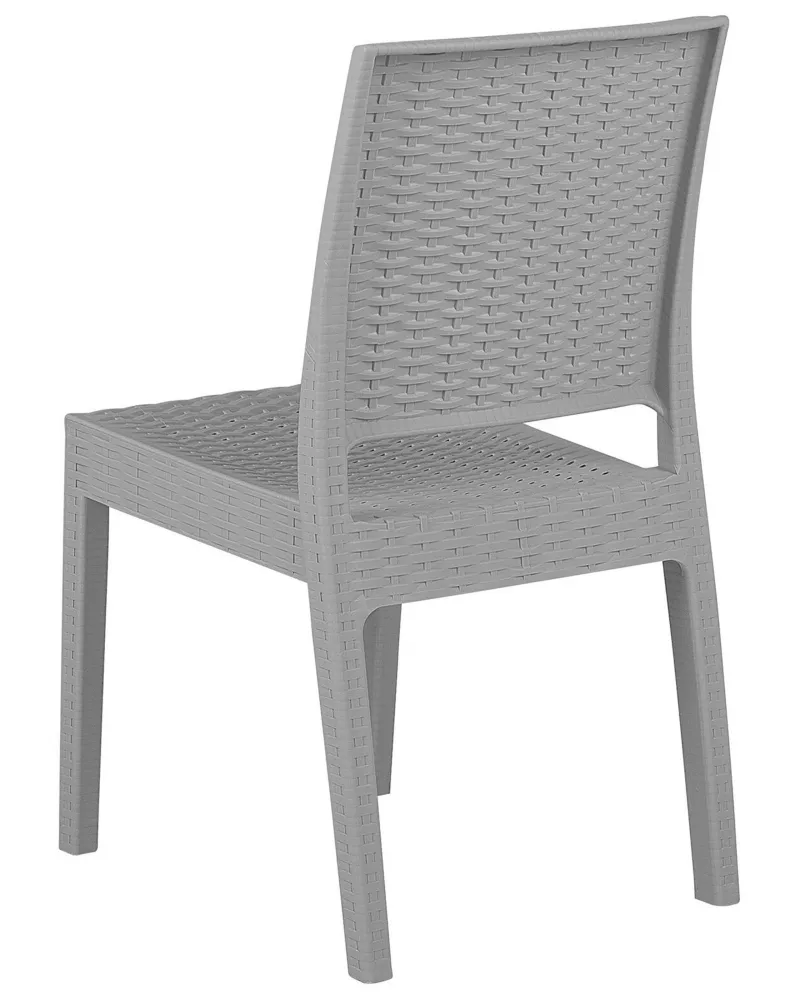 Set 4 Garden Chairs FOSSANO Synthetic Material Light Grey