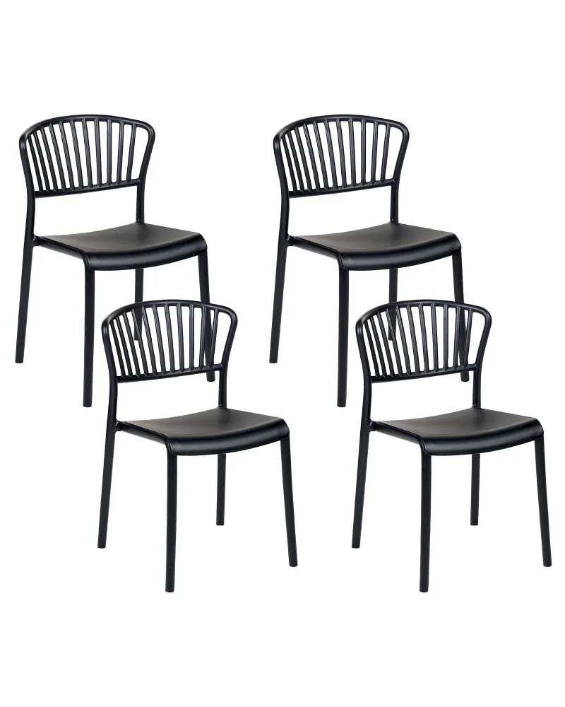 Set 4 Garden Chairs GELA Nero notte