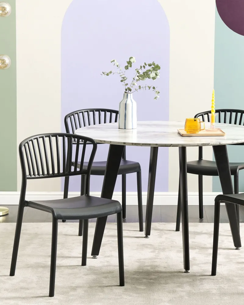 Set 4 Garden Chairs GELA Nero notte