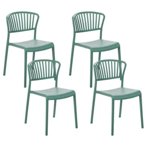 Set 4 Garden Chairs GELA Synthetic Material Mint Green