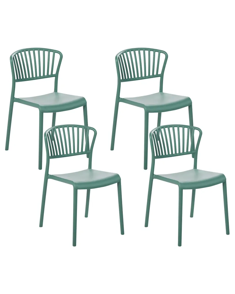 Set 4 Garden Chairs GELA Synthetic Material Mint Green