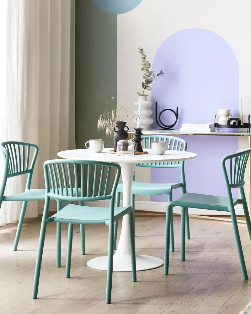 Set 4 Garden Chairs GELA Synthetic Material Mint Green