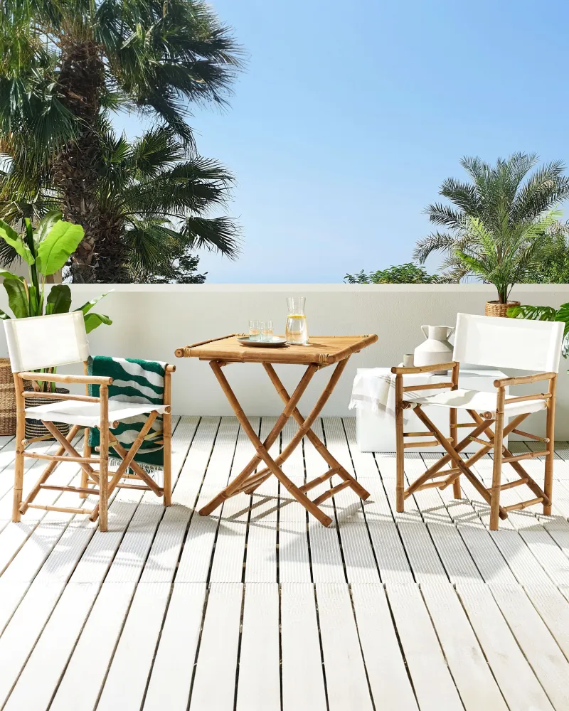 Set 2 Garden Chairs MOLISE Di bambù Wood Light Wood