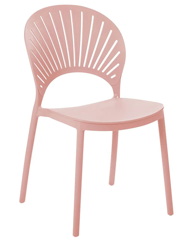 Set 4 Garden Chairs OSTIA Synthetic Material Pastel Pink