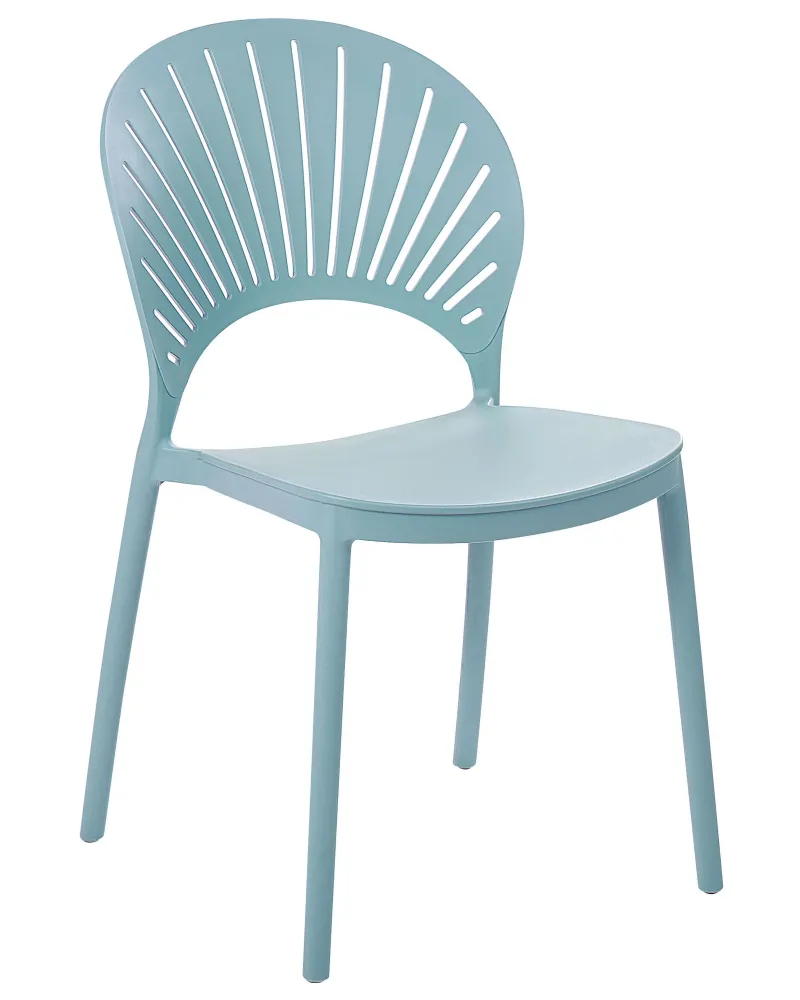 Set 4 Garden Chairs OSTIA Synthetic Material Light Blue