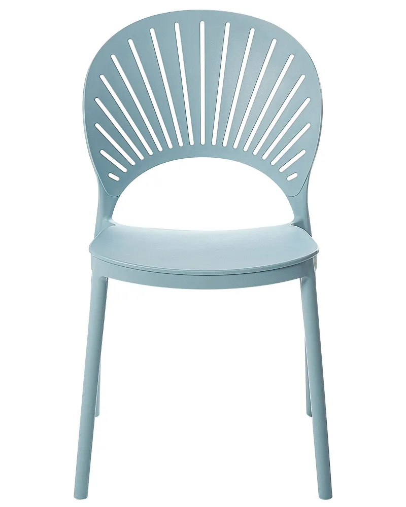 Set 4 Garden Chairs OSTIA Synthetic Material Light Blue