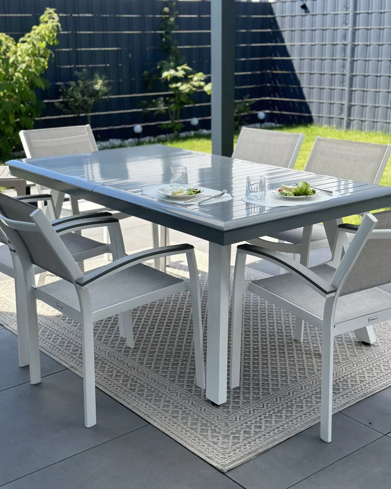 Set 4 Garden Chairs PERETA Metallico Grey