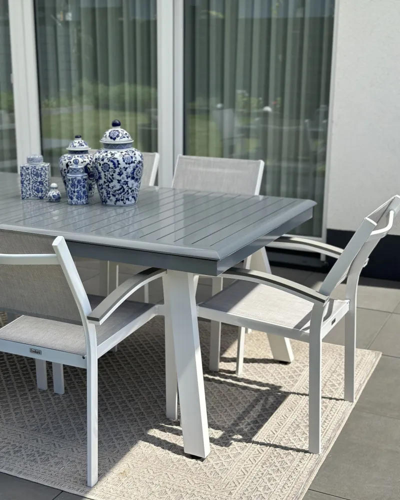 Set 4 Garden Chairs PERETA Metallico Grey