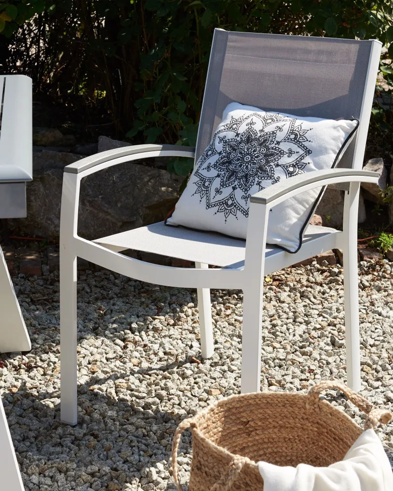 Set 4 Garden Chairs PERETA Metallico Grey