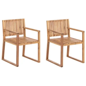 Set 2 Garden Chairs SASSARI II Garantito Acacia Wood Light Wood