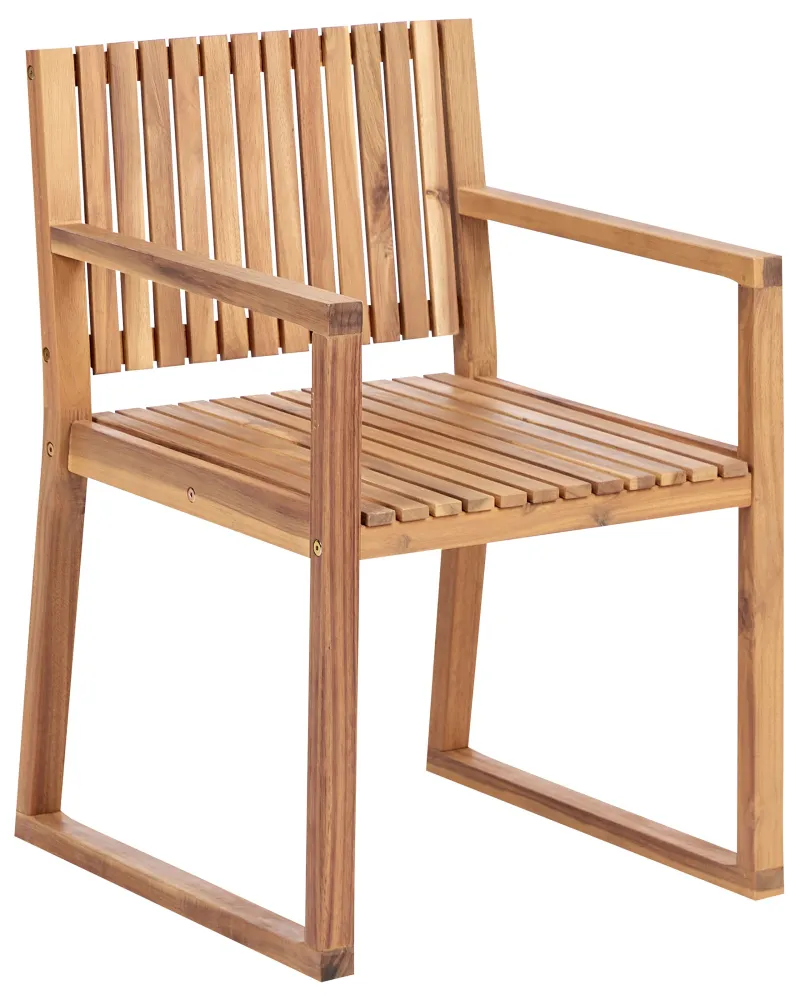 Set 2 Garden Chairs SASSARI II Garantito Acacia Wood Light Wood