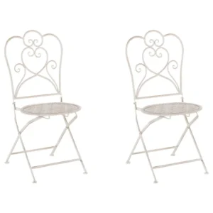 Set 2 Garden Chairs TRIESTE Metal Panna