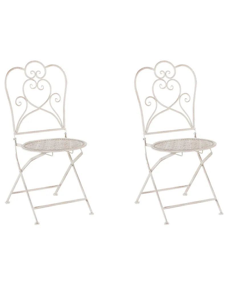 Set 2 Garden Chairs TRIESTE Metal Panna